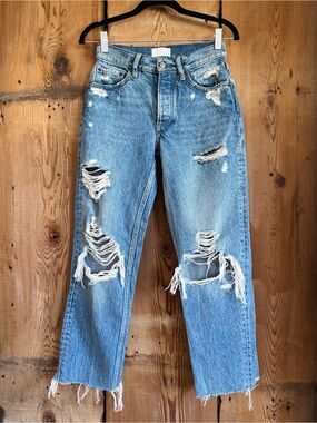 Sz 24 Boyish The Tommy High Rise Rigid Straight Leg Jean In Angel Heart EUC